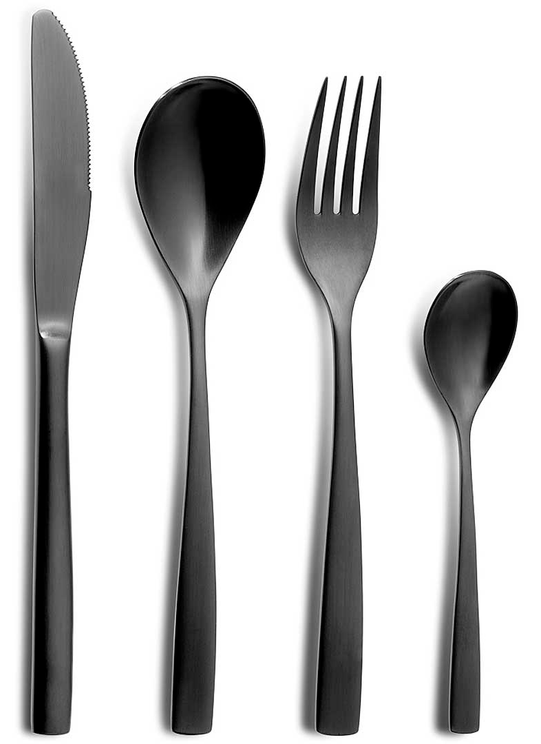 Alt Cubertería Bcn Negra, para eventos y hostelería.