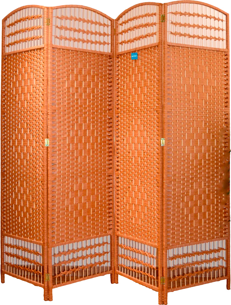 Alt Biombo de ratán sintético en color chocolate para uso particular y profesional.