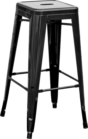 Alt Taburete Tolix Negro, para hostelería