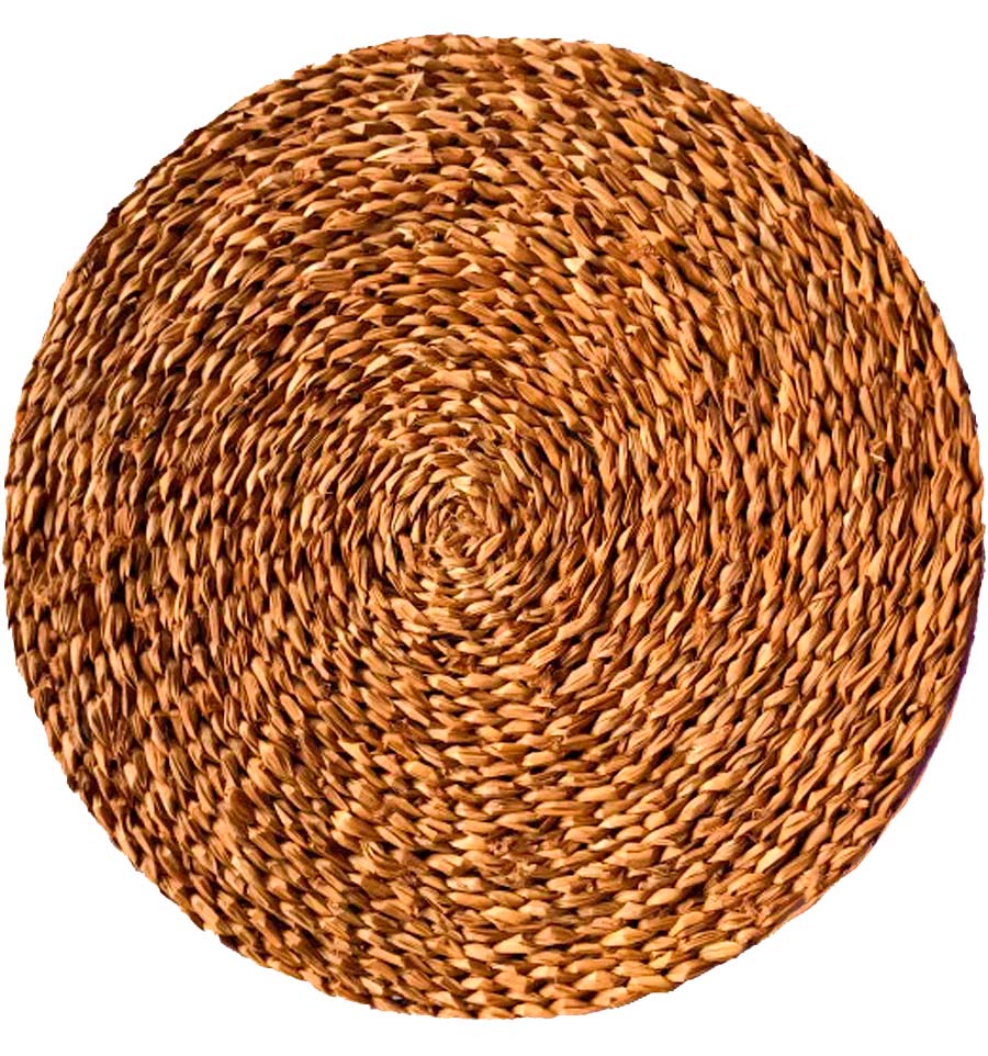 Alt Bajoplato de enea, de 35cm de diámetro. Perfecto para proteger y decorar la mesa de hostelería y/o eventos.