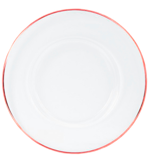 Alt Bajoplato para hostelería y eventos de cristal con filo oro rosa.