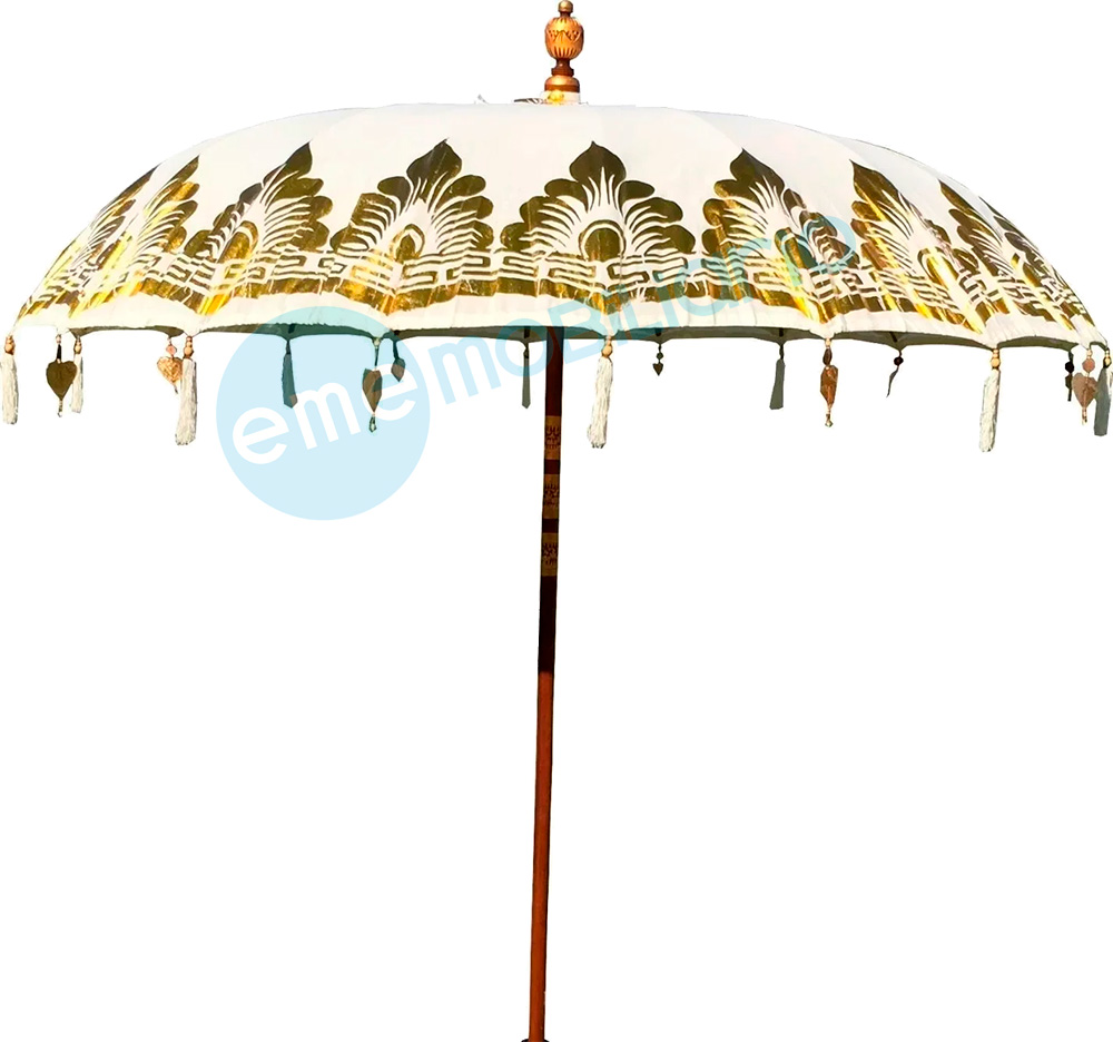 Alt Sombrilla Balinesa Decorado Dorado, para eventos y hostelería