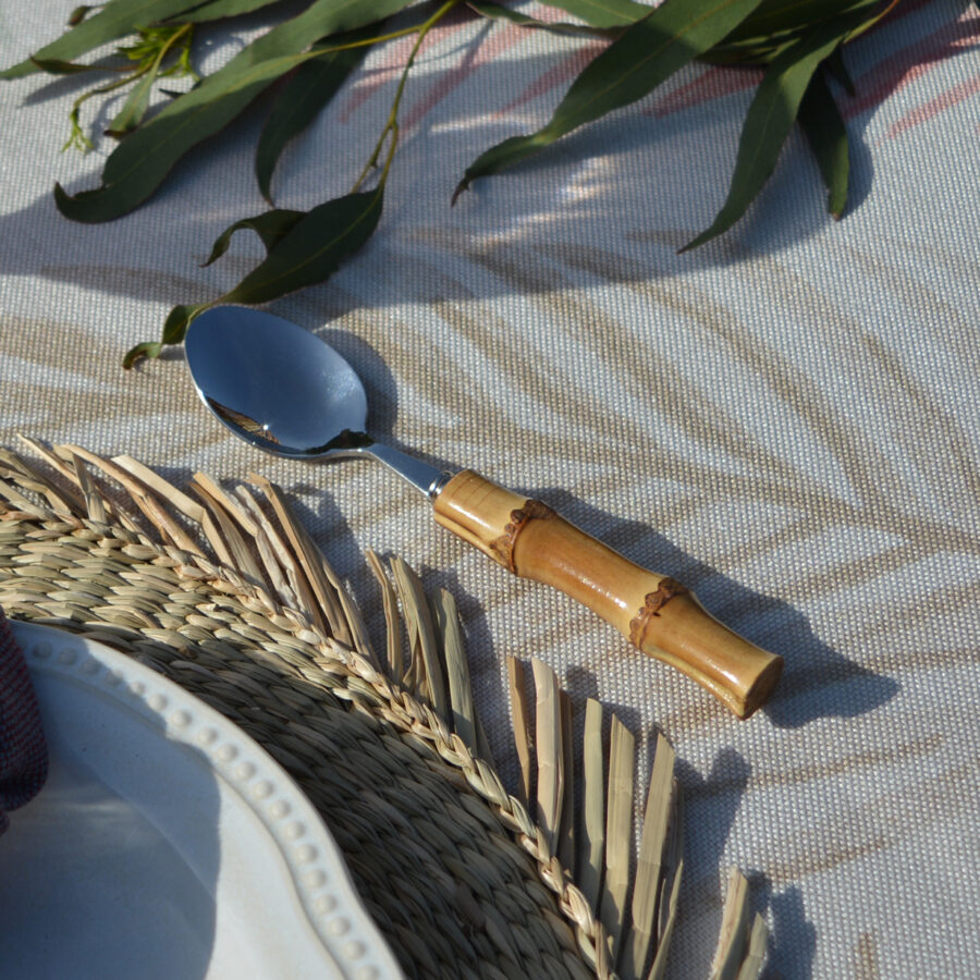 Cubertería Mango Bambú Plata, para eventos y hostelería