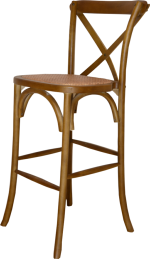 Alt Taburete Crossback Madera Oscura, para eventos y hostelería