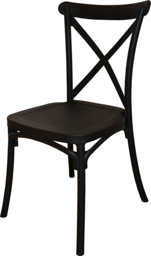 Alt Silla Crossback Resina Negra, para eventos y hostelería