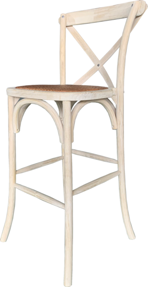 Alt Taburete Crossback Madera Decapada, para eventos y hostelería