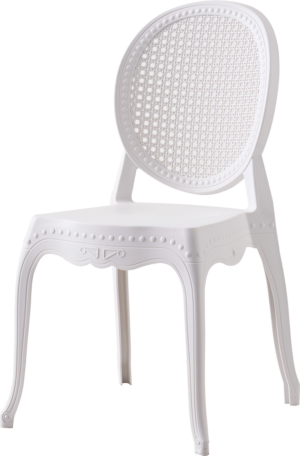 Alt Silla Channel Blanca con diseño monoblock para eventos y hostelería