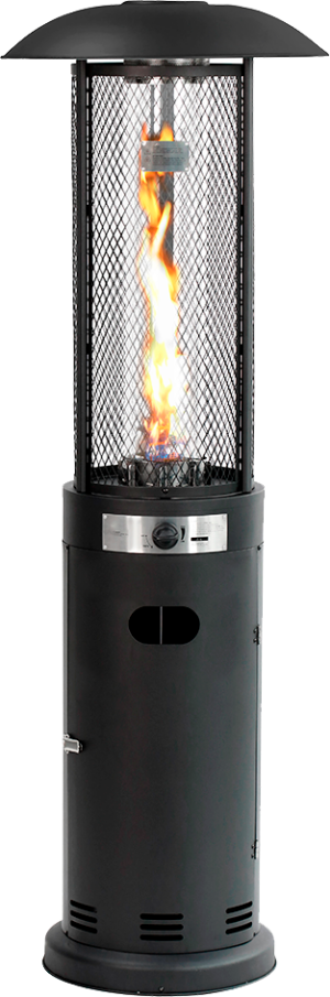 Alt Estufa Cilindrica Negra para eventos y hostelería