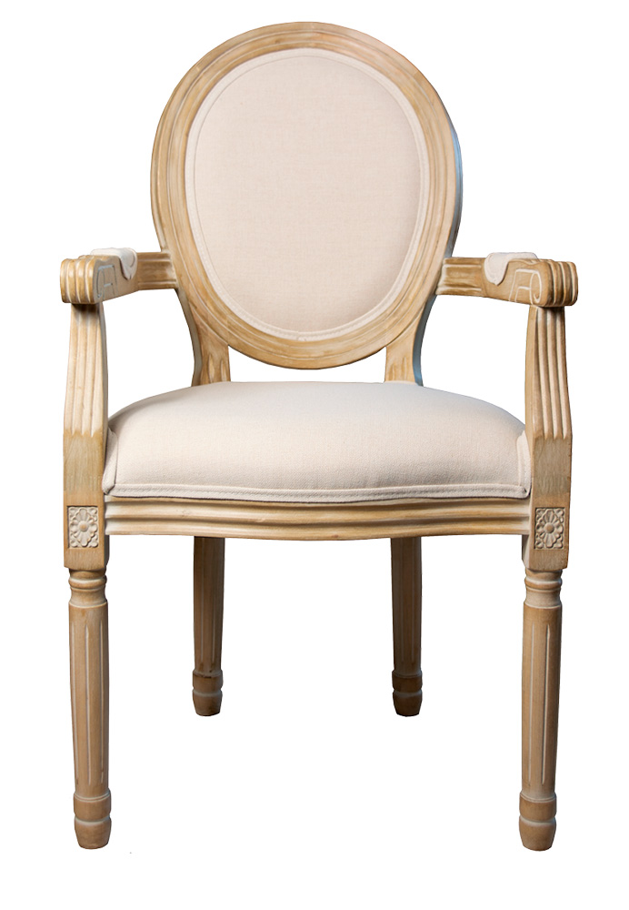 Alt Sillon Luis XVI Tapizado Beige