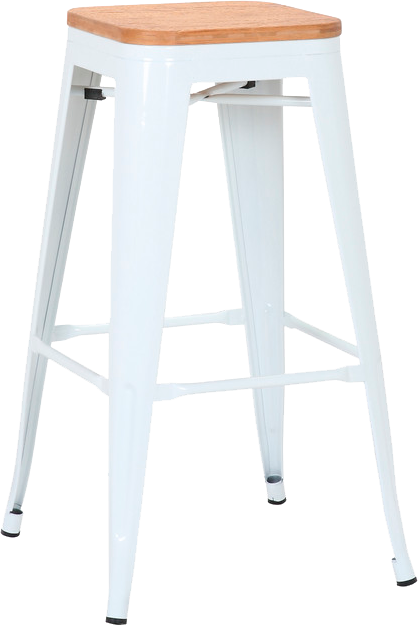 Alt Taburete de Madera blanco, para hostelería