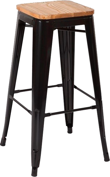 Alt Taburete de Madera Negro, para hostelería