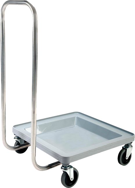 Carro porta-cestas de tamaño estándar 50x50cm, para transportar cestas de lavado.