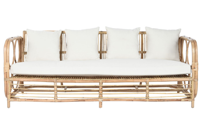 Sofá Ratán y Algodón, para chillout.