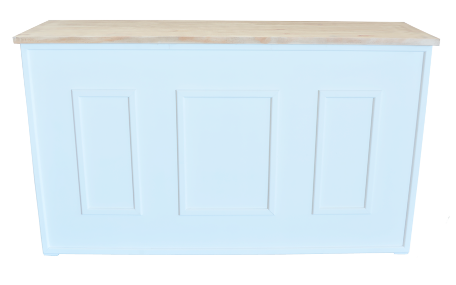 Barra de Madera Plegable Blanca, para eventos y hostelería