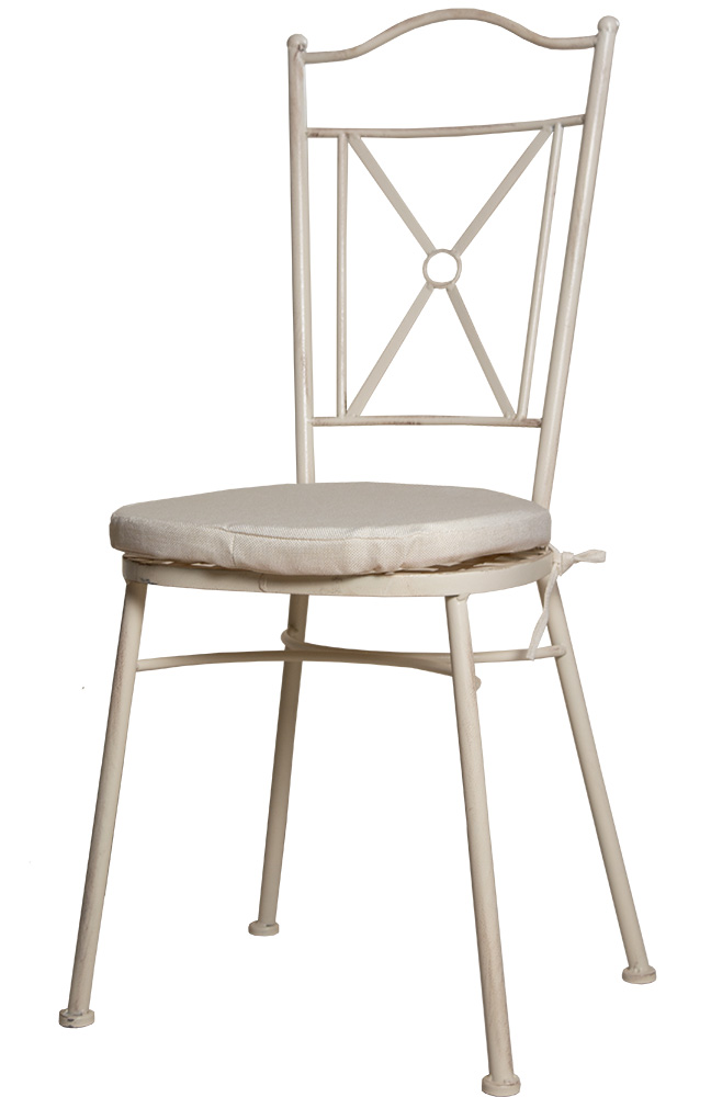 Alt Silla de forja blanca apilable, para eventos y hostelería