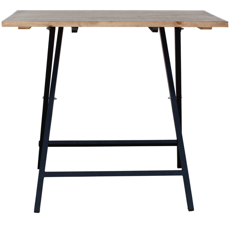 Alt Mesa Alta para Restaurante 120x60cm Hierro y Madera, perfecta para el uso intensivo profesional.