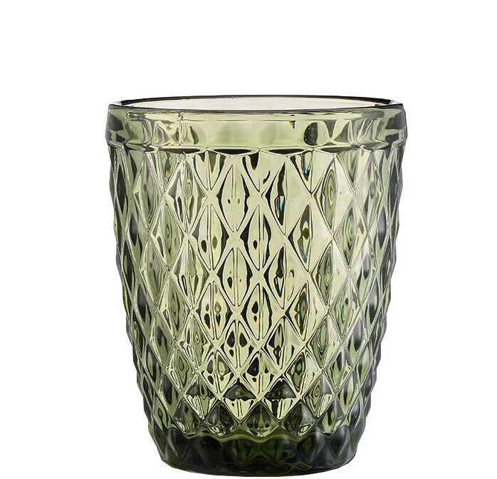 Vaso Tallado Verde Para Eventos y Hostelería en Eme Mobiliario
