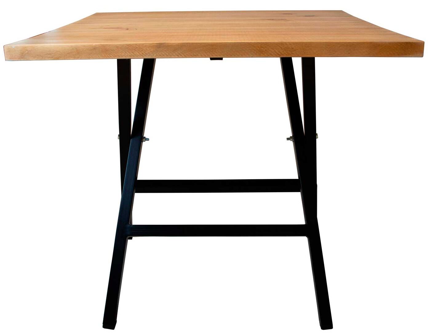 Mesa Cuadrada Plegable Hierro y Madera | Eme Mobiliario